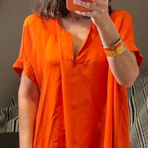 diane von furstenberg blouse coral small silk